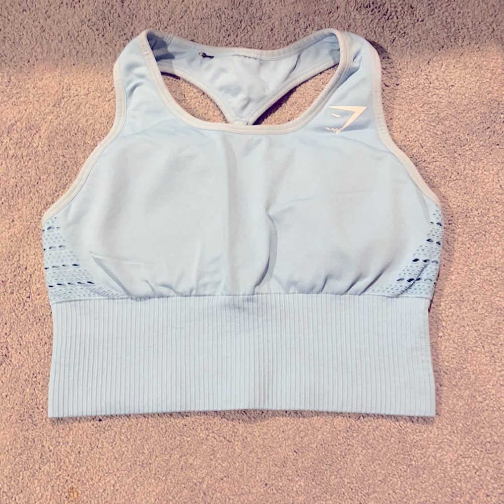Gymshark crop top. Light / sky blue shade!